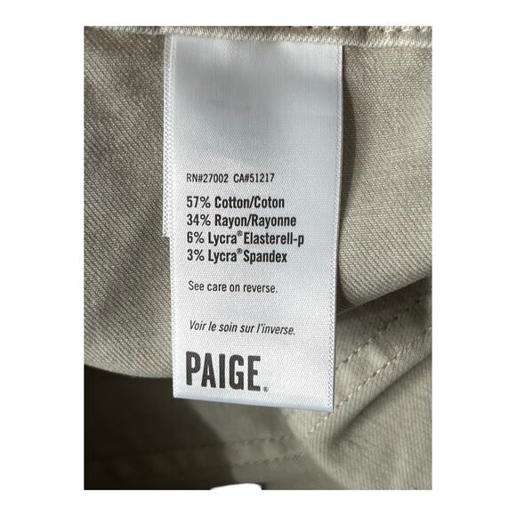 PAIGE Jeans Flaunt High Rise Slim Fit ankle beige size 34 - Picture 5 of 6